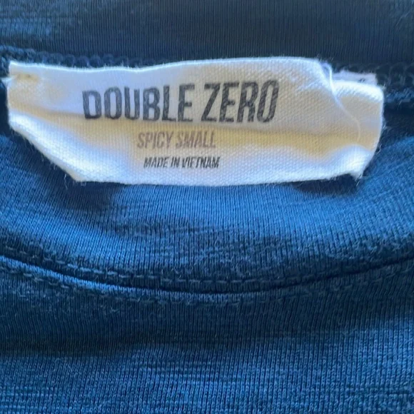 Double Zero Indigo Blue Cropped Top Dolman Sleeve Oversized Size Spicy Small - Picture 8 of 8